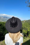 Structured wide brim Fedora with Embellishment