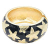 GOLD PLATED ENAMEL STARFISH HINGED BANGLES BRACELETS