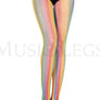 Vertical striped rainbow fishnet tights (Glow UV Reactive)