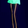 Vertical striped rainbow fishnet tights (Glow UV Reactive)
