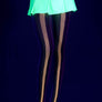 Vertical striped rainbow fishnet tights (Glow UV Reactive)