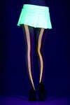 Vertical striped rainbow fishnet tights (Glow UV Reactive)