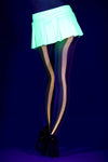 Vertical striped rainbow fishnet tights (Glow UV Reactive)