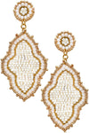 Diona J Quatri Foil Shape Pattern Moroccan Seed Bead Earring