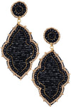 Diona J Quatri Foil Shape Pattern Moroccan Seed Bead Earring