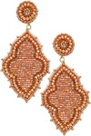 Diona J Quatri Foil Shape Pattern Moroccan Seed Bead Earring