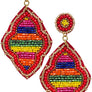 Diona J Quatri Foil Shape Pattern Moroccan Seed Bead Earring