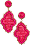 Diona J Quatri Foil Shape Pattern Moroccan Seed Bead Earring