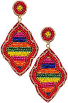 Diona J Quatri Foil Shape Pattern Moroccan Seed Bead Earring