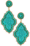 Diona J Quatri Foil Shape Pattern Moroccan Seed Bead Earring