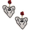Seed Bead Halloween Ghost Dangle Earring