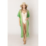 DIONA J TWO TONE LUREX KIMONO CARDIGAN ONE SIZE COLOR GREEN