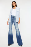 Kancan High Rise Wide Waistband Flare Jeans