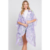 DIONA J WATERCOLOR GEOMETRIC PRINT KIMONO CARDIGAN ONE SIZE COLOR PURPLE