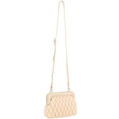 Diona J Women's Designer Quilted Chic Fashion Crossbody Bag Beige