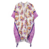 DIONA J PALM LEAF PRINT KIMONO ONE SIZE COLOR PURPLE