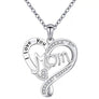 Diona J ILoveyou Mom Rhinestone 925 SILVER Necklace For Mother's Day Gift
