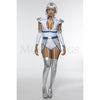 Space Cadet Scientist 4 Pc Silver Women's Dress Halloween Costume Set Size S/M