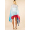 DIONA J FASHION MESH MULTI COLOR COVER UP KIMONO SHAWL ONE SIZE COLOR BLUE