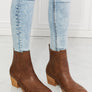 MMShoes Love the Journey Stacked Heel Chelsea Boot in Chestnut