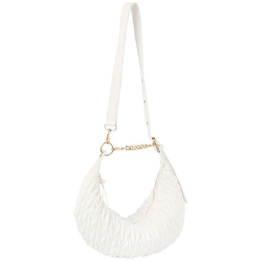 DIONA J QUILTED BAG SHOULDER HOBO BAG ONE SIZE COLOR WHITE