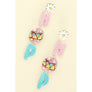 Diona J Easter Seed Beed HOP Egg Hunt Letter Embroidery Drop Earrings