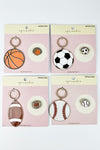 SPORTS BALL ENAMEL KEYCHAIN WITH PIN SET