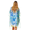DIONA J TIE DYE FASHIONABLE KIMONO COVER UP CARDIGAN ONE SIZE COLOR BLUE