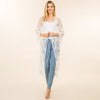 DIONA J  FLOWER MESH KIMONO COVER UP ONE SIZE COLOR WHITE