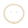 Iced Gold Square Cuban Chain Necklace