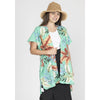 DIONA J FASHION TROPICAL PRINT KIMONO ONE SIZE COLOR MINT