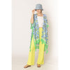 DIONA J TILE PRINT KIMONO CARDIAN ONE SIZE COLOR GREEN