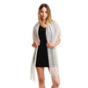 DIONA J MESH LONG TASSEL COVER UP KIMONO CARDIAGN ONE SIZE COLOR BROWN