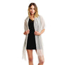 DIONA J MESH LONG TASSEL COVER UP KIMONO CARDIAGN ONE SIZE COLOR BROWN