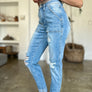 Judy Blue Full Size Distressed Straight Jeans with Patch Pockets
