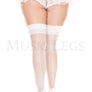 Plus size backseam sheer thigh hi