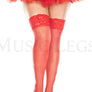 Plus size lace top sheer thigh hi