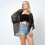 DIONA J DOT FOIL PRINT SHEER KIMONO ONE SIZE COLOR BLACK