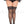 Plus size lace top backseam sheer thigh hi