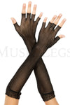 Elbow length fingerless fishnet warmer