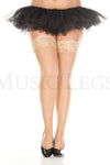 Plus size silicone lace top spandex sheer thigh hi