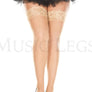 Plus size silicone lace top spandex sheer thigh hi