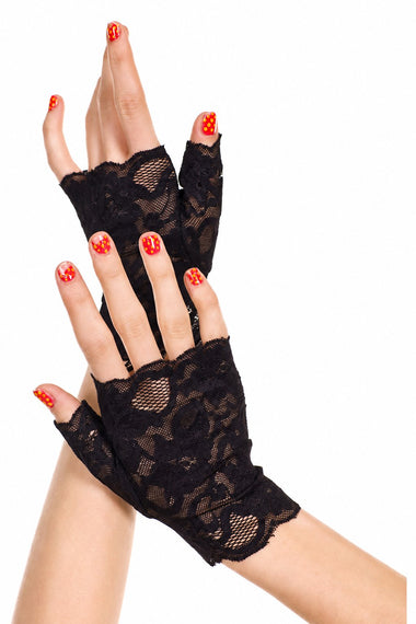 Lace fingerless gloves
