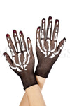 Fishnet wrist length arm warmer with skeleton