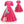 Weird Doll Costume Adult Pink Puffy Sleeve Dress for 2023 Movie Kate Cosplay Hot Pink Halloween Fancy Outfit