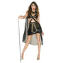 Exquisite Egyptian 3pcs Black Women's Halloween Cosplay Costume Majestic Pharaoh Regal Look (Extra Small)