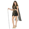 Exquisite Egyptian 3pcs Black Women's Halloween Cosplay Costume Majestic Pharaoh Regal Look (Extra Small)