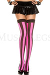 Striped opaque thigh hi