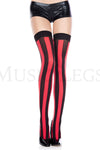 Striped opaque thigh hi