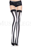Striped opaque thigh hi